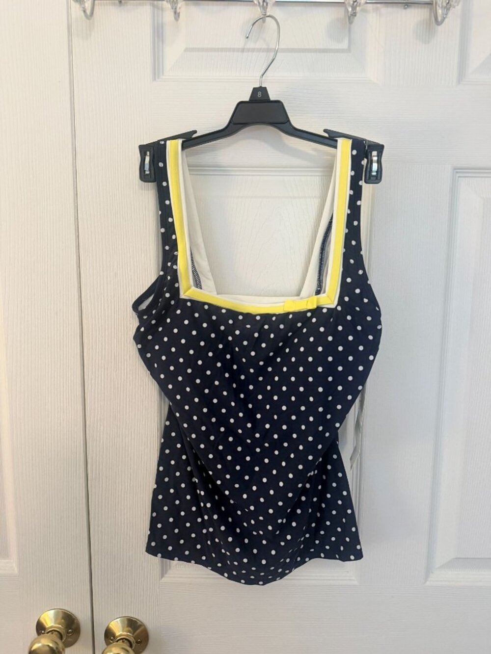 NWT Beach House Polka Dot Tankini Top Swimwear Size 8